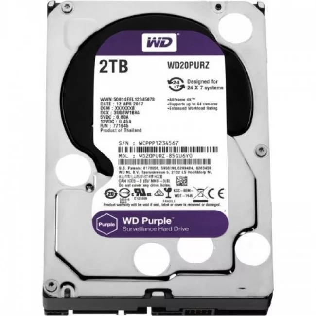 Hikvision HDD 2TB 64MB Western Digital WD20PURZ