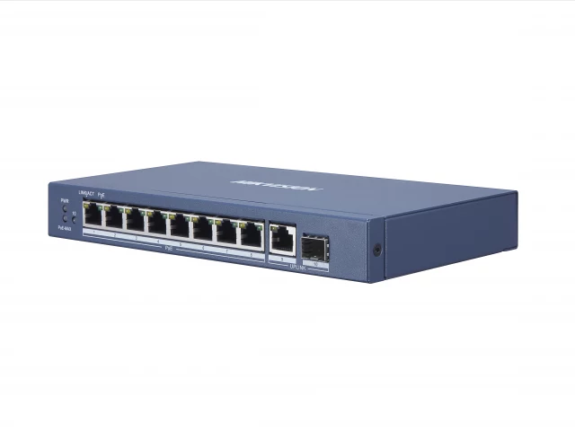 HIKVISION DS-3E0510P-E/M 8 port Gigabit Unmanaged switch/POE+ 30W/Budget 58W/ 1xRJ45 + 1xSFP Uplink