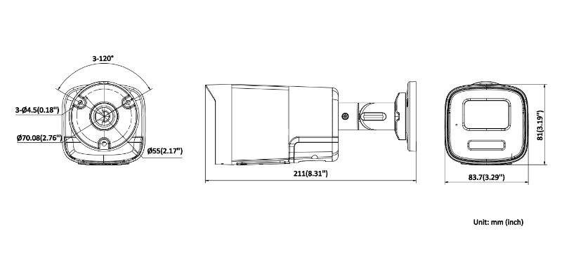 Hikvision DS-2CD1T47G3H-LIU(F)(/SX) 4 MP ColorVu 3.0 sabit Bullet IP kamera
