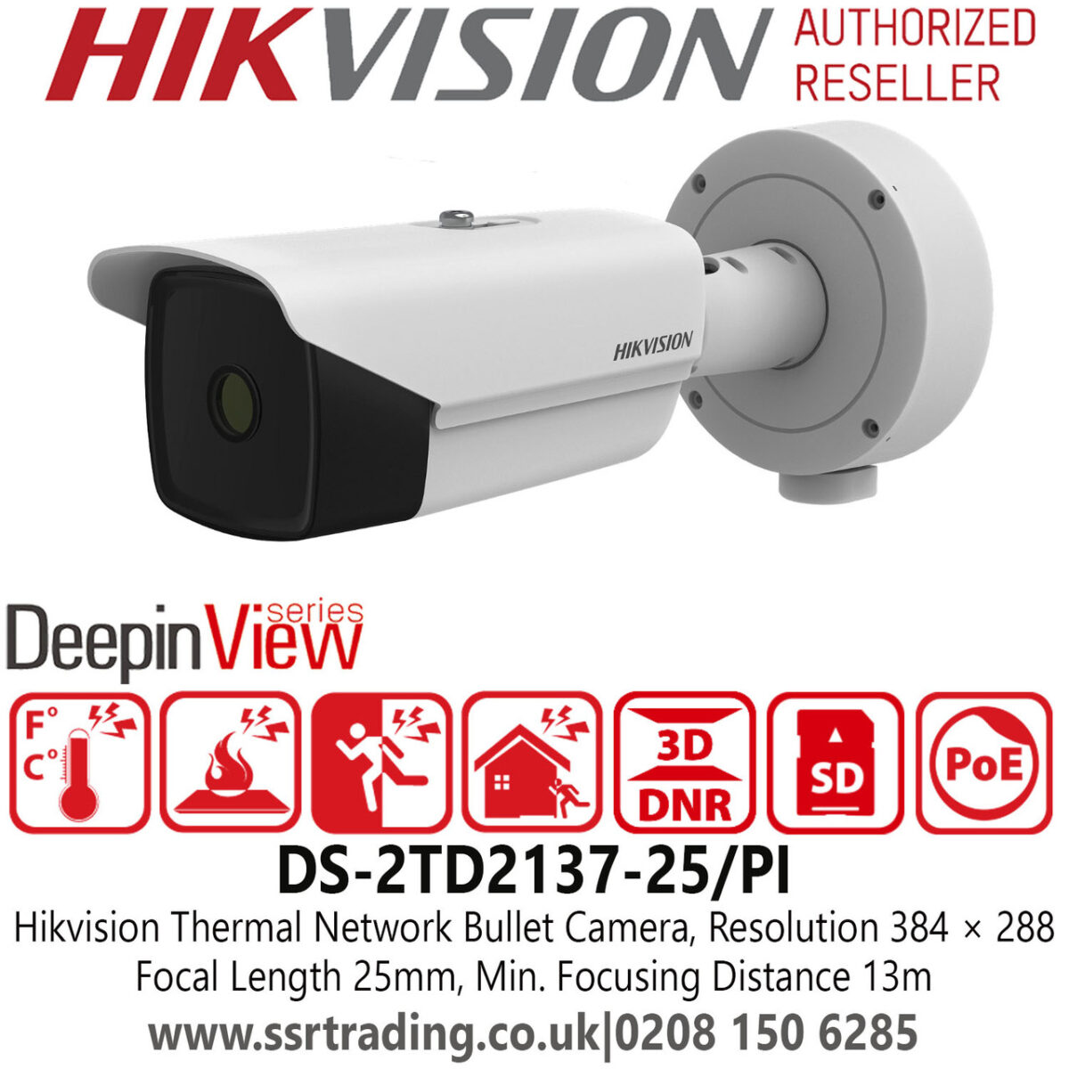 Hikvision DS-2TD2137-25/P Thermal Network Bullet (silindrik) kamera