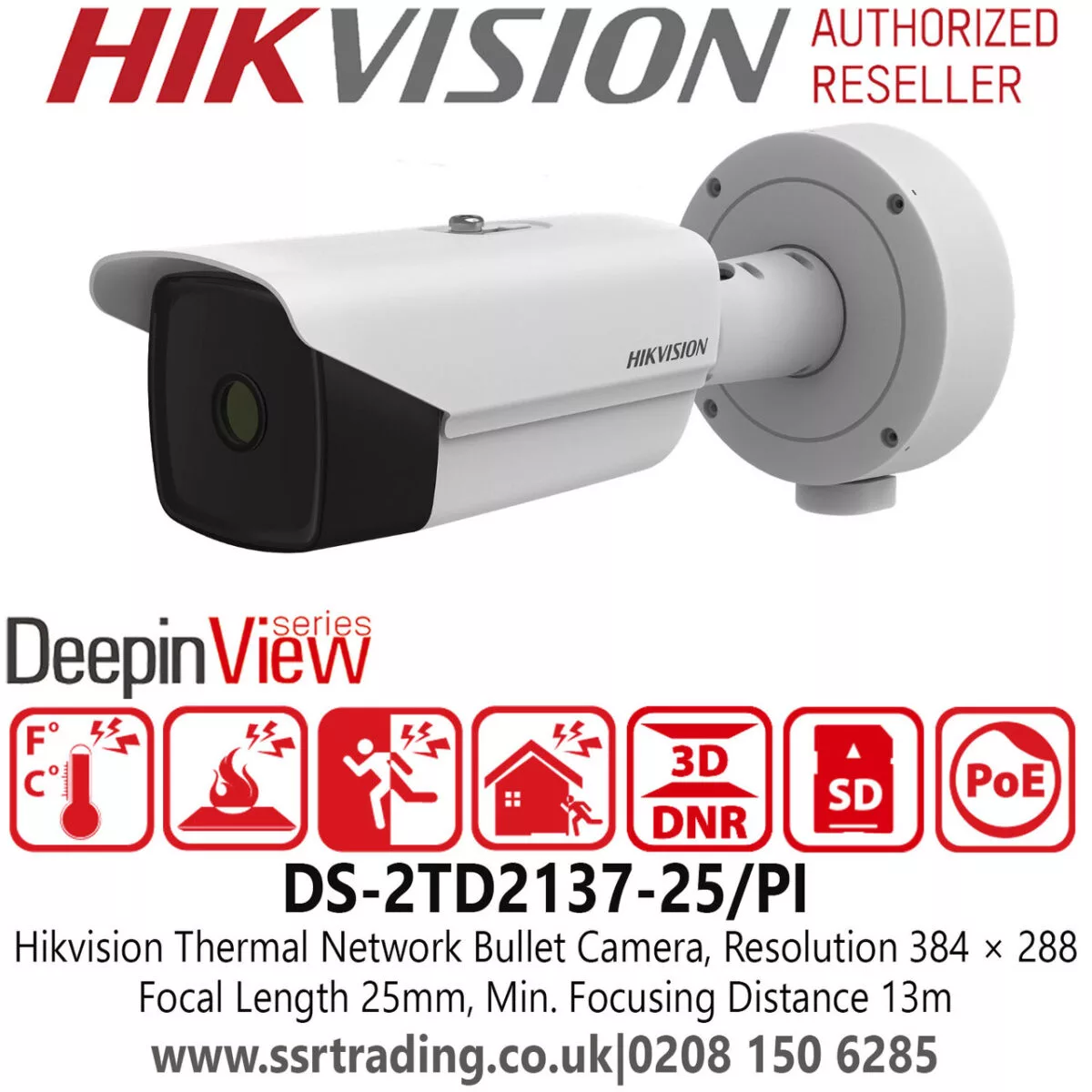Hikvision DS-2TD2137-25/P Thermal Network Bullet (silindrik) kamera