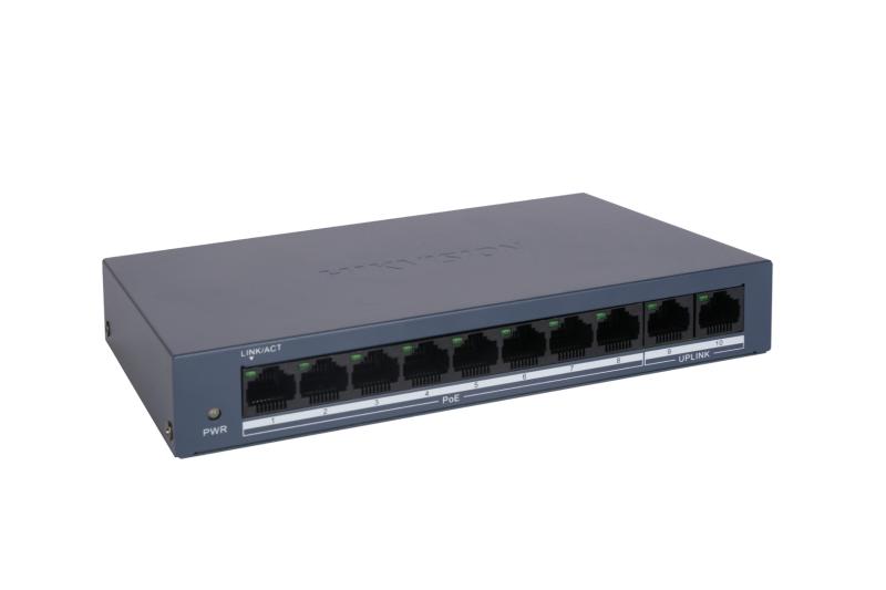 Hikvision DS-3E0110MP-E/M 8 Port Fast Ethernet Unmanaged POE kommutator