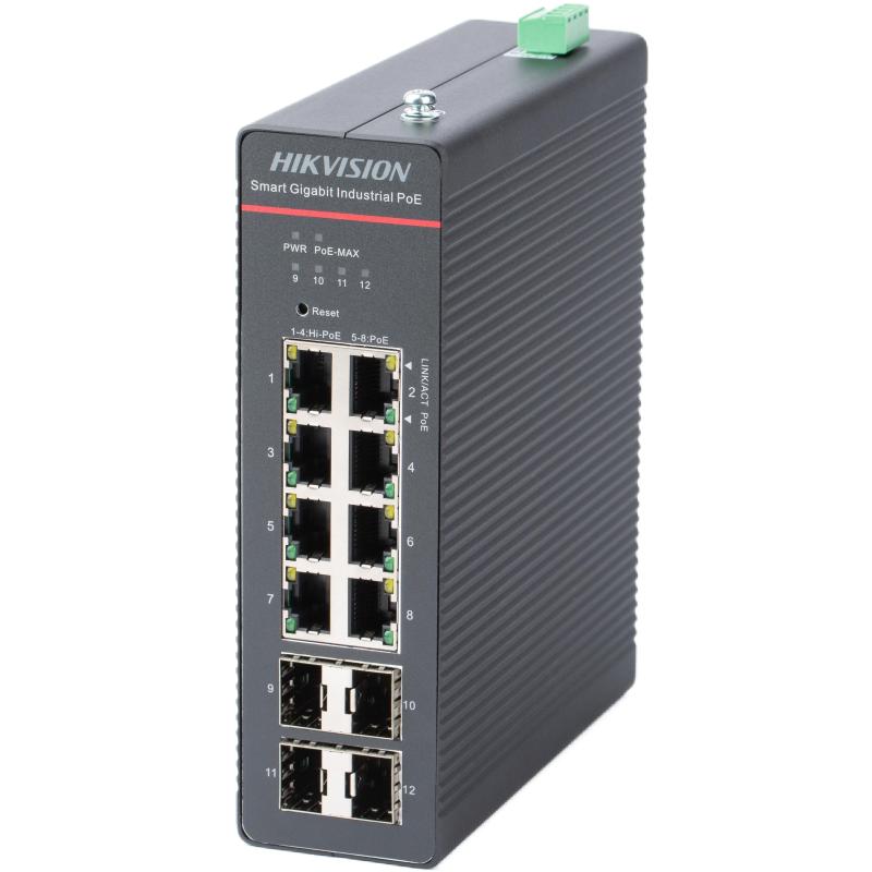Hikvision DS-3T1512HP-SI-8P4F şəbəkə kommutatoru