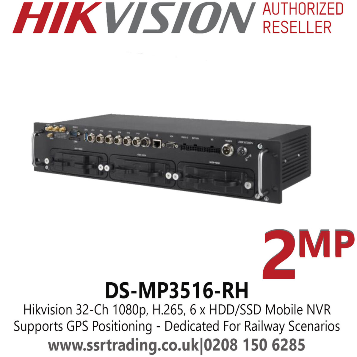 Hikvision DS-MP3516-RH 32-ch 1080p, H.265, 6 x HDD/SSD Mobile NVR