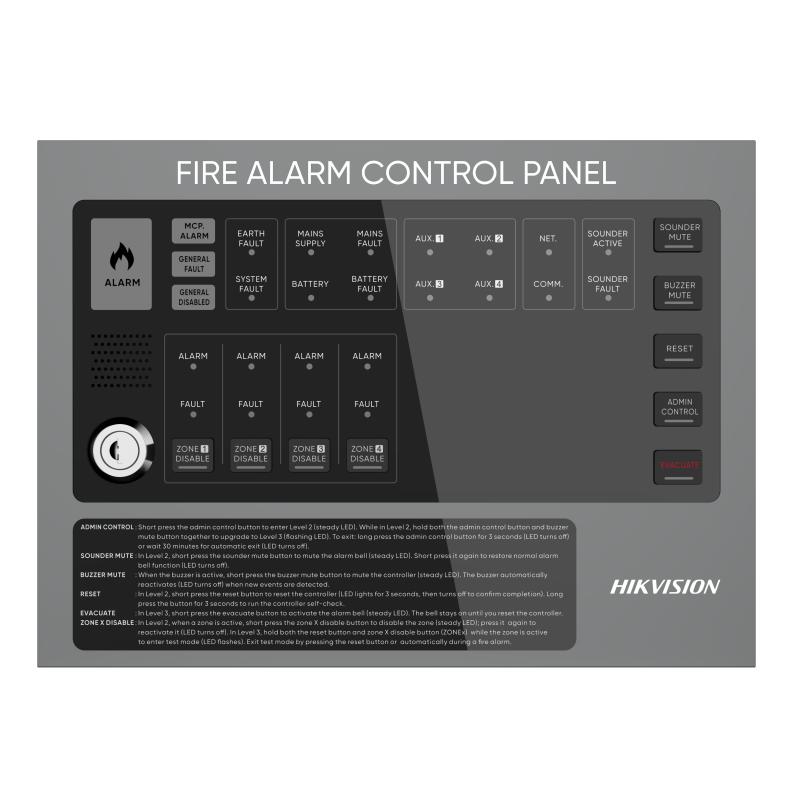Hikvision HF-C104 Conventional Yanğın siqnalizasiyası paneli – 4 zones